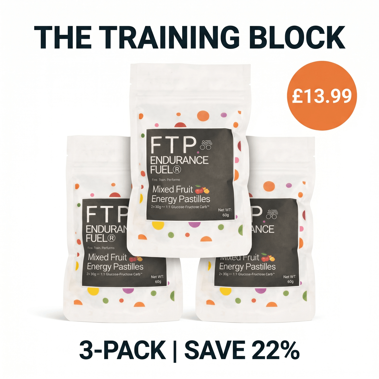 Mixed Fruit Energy Pastilles taster pack – 3 pack Training Block bundle