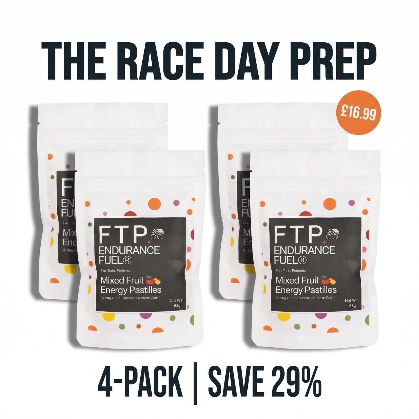 Mixed Fruit Energy Pastilles taster pack – 4 pack Race Day Prep bundle