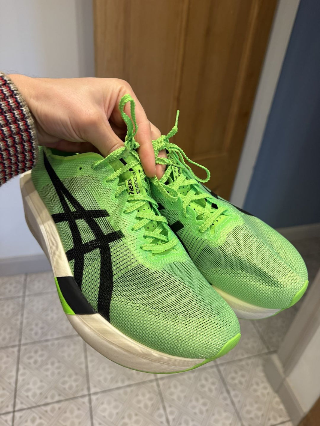ASICS Metaspeed Sky Tokyo racing shoes in green and black
