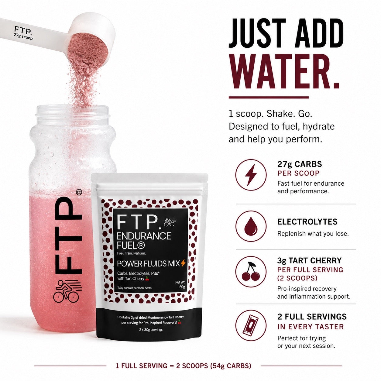 Power Fluids Tart Cherry taster pack lifestyle shot