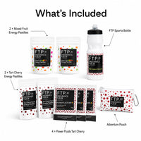 Long Session Stack contents – energy pastilles, Power Fluids, bottle and pouch