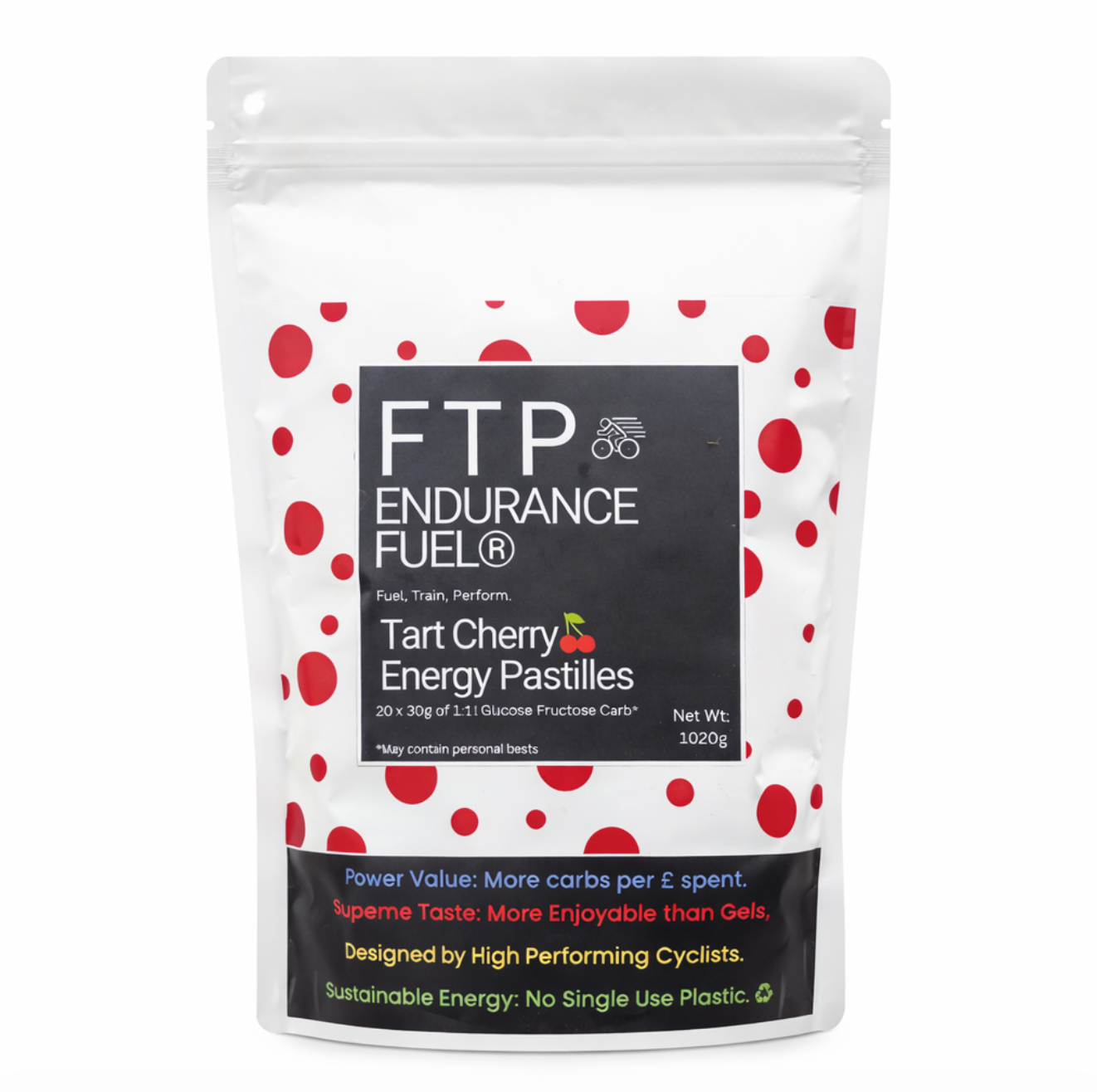 1kg Tart Cherry Energy Pastilles for Running & Cycling | FTP Endurance Fuel