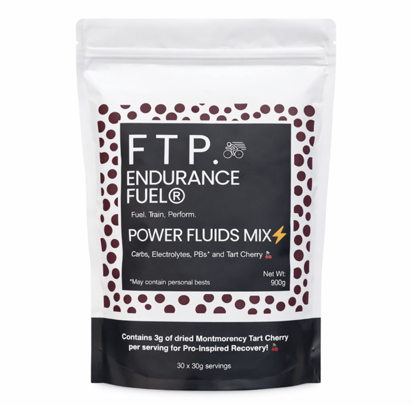 Power Fluids tart cherry carbohydrate and electrolyte drink mix 900g - part of the Power Endurance System