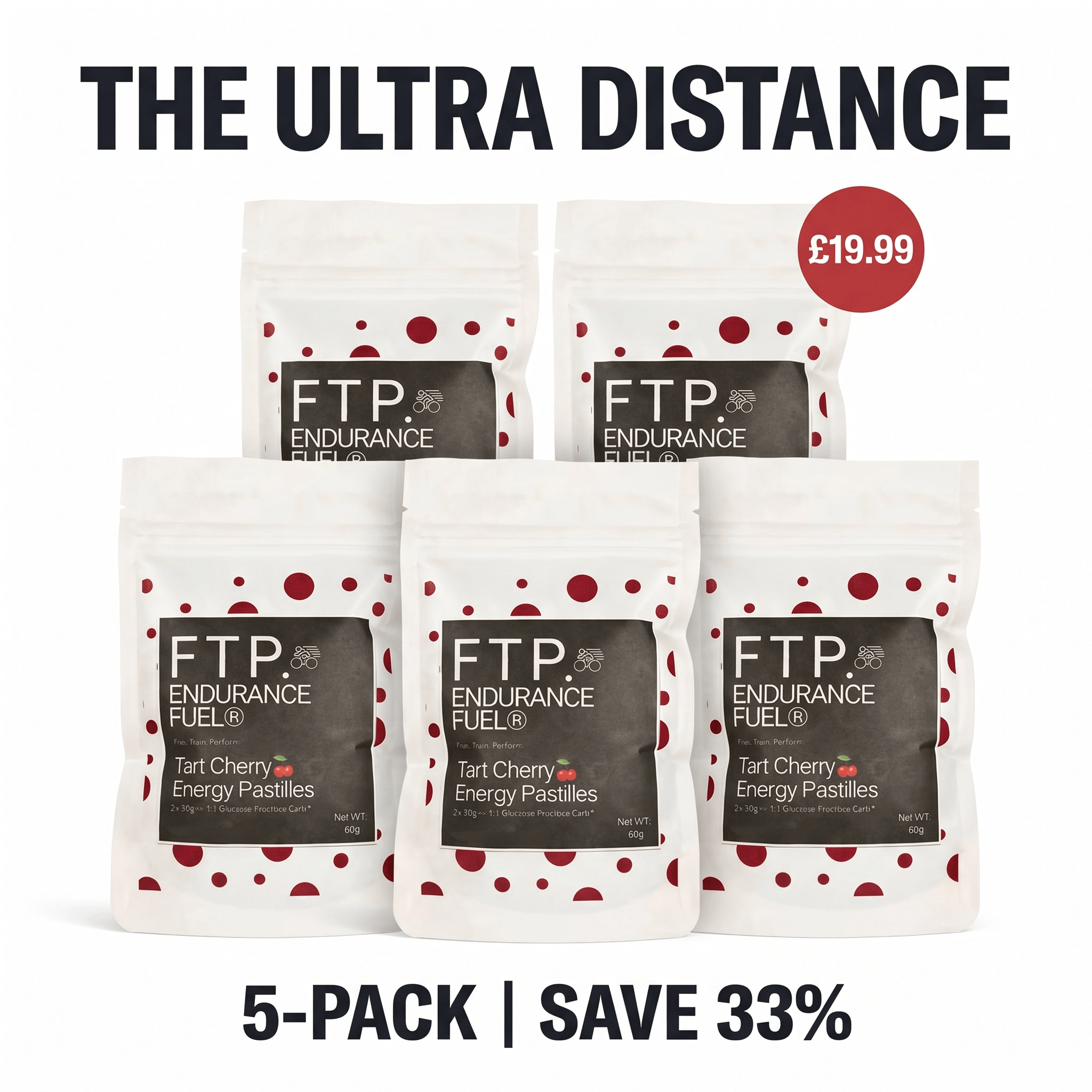Tart Cherry Energy Pastilles taster pack – 5 pack bundle