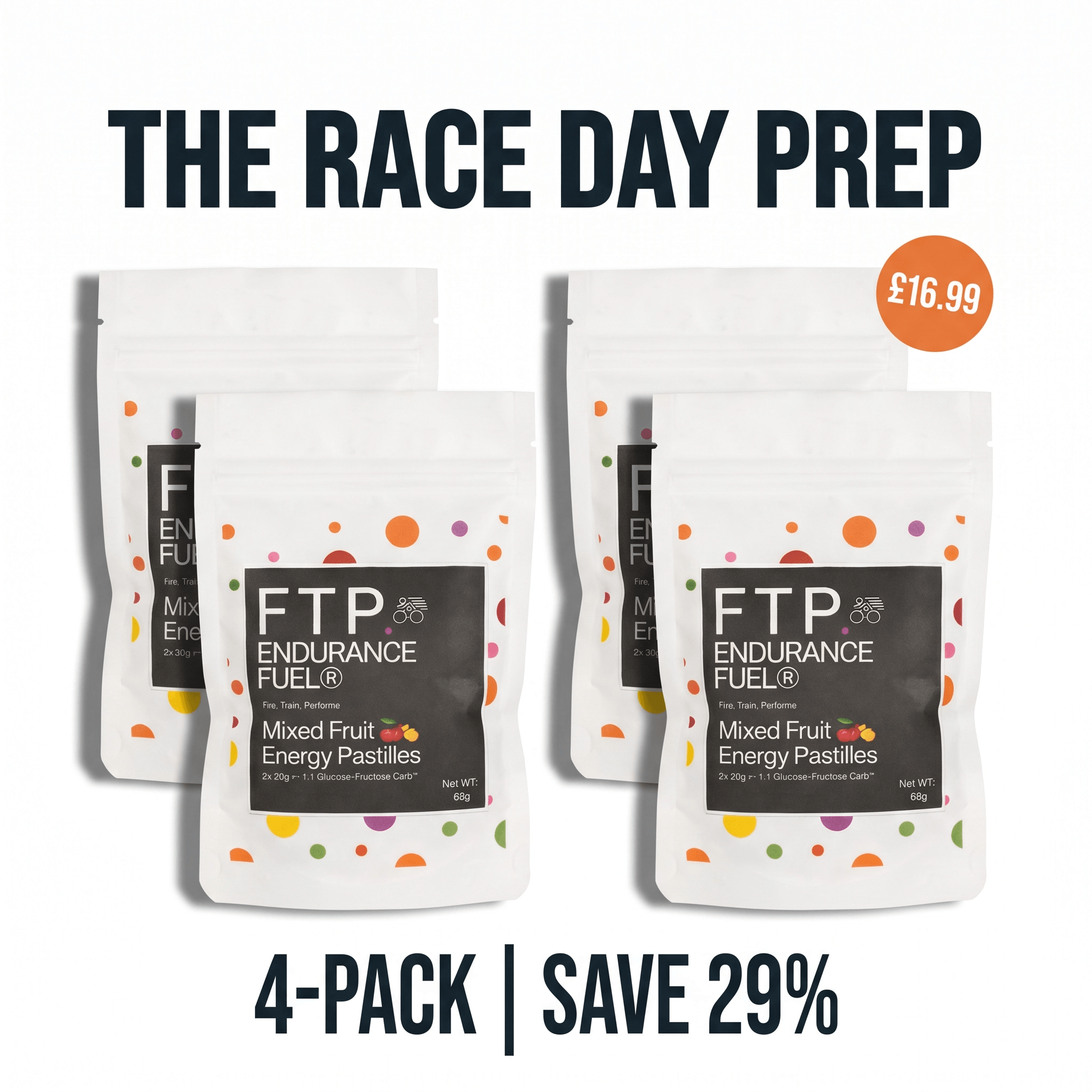 Mixed Fruit Energy Pastilles taster pack – 4 pack Race Day Prep bundle