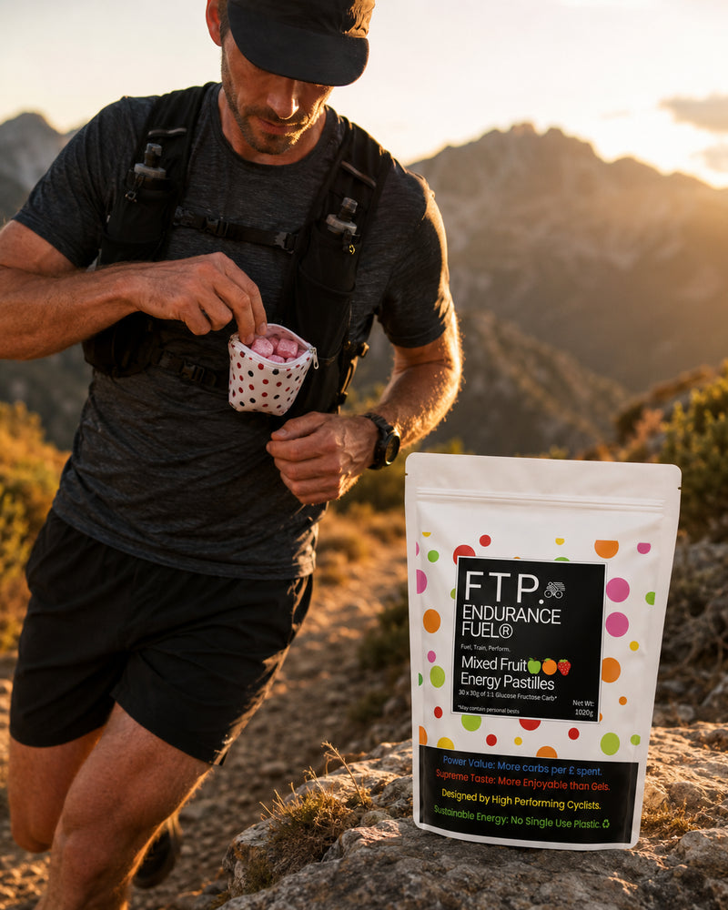FTP Endurance Fuel energy pastilles pouch with Tart Cherry and Mixed Fruit chews