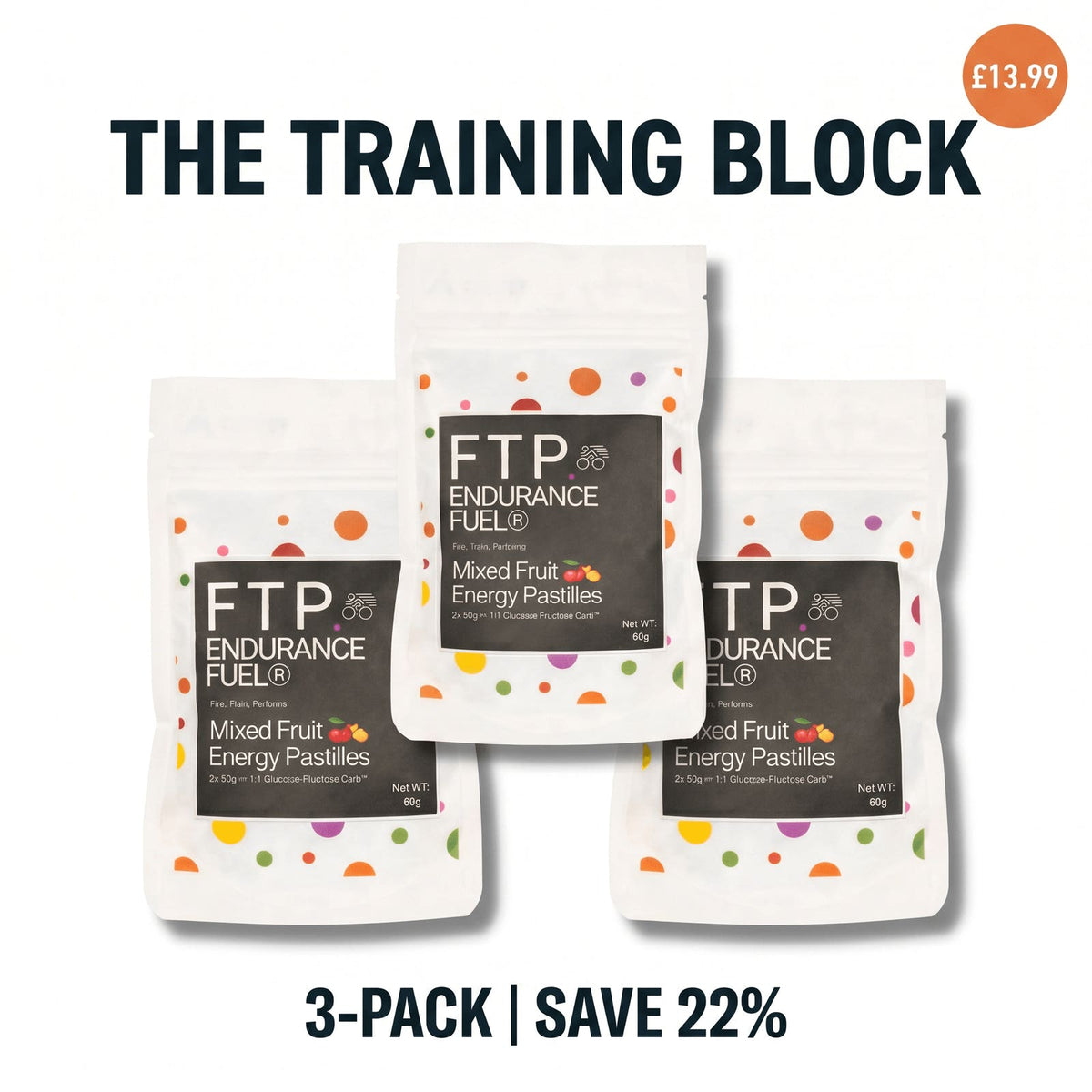 Mixed Fruit Energy Pastilles taster pack – 3 pack Training Block bundle pricing