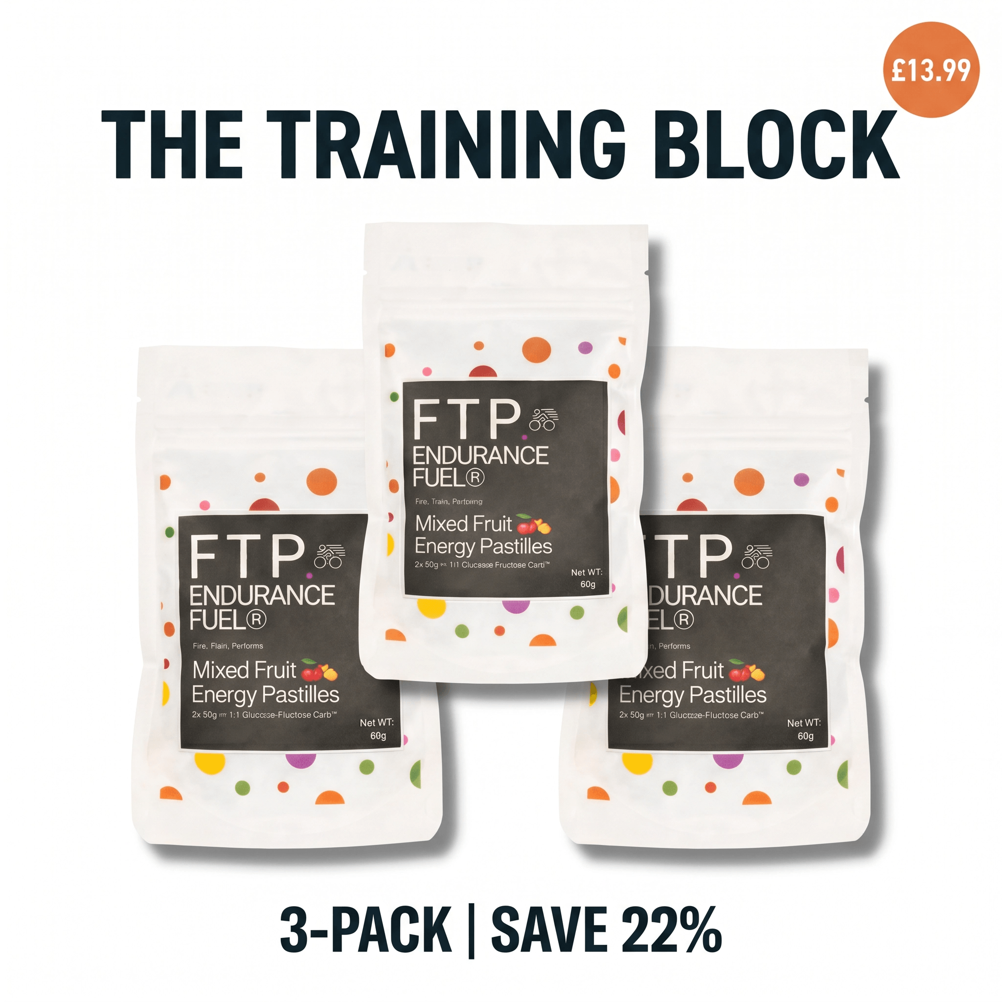 Mixed Fruit Energy Pastilles taster pack – 3 pack Training Block bundle pricing